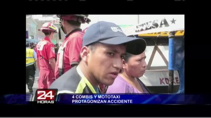 Seis personas resultaron heridas tras quíntuple choque en Vitarte