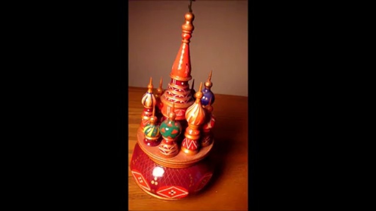 Russian St Basils Cathedral Wooden Music Box