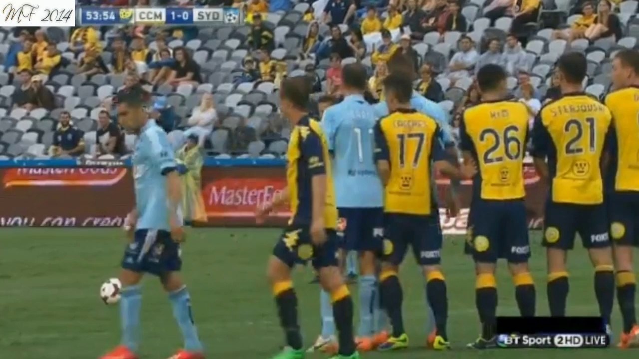 Alessandro Del Piero Amazing Free kick and save by Central Coast Goalkeeper -