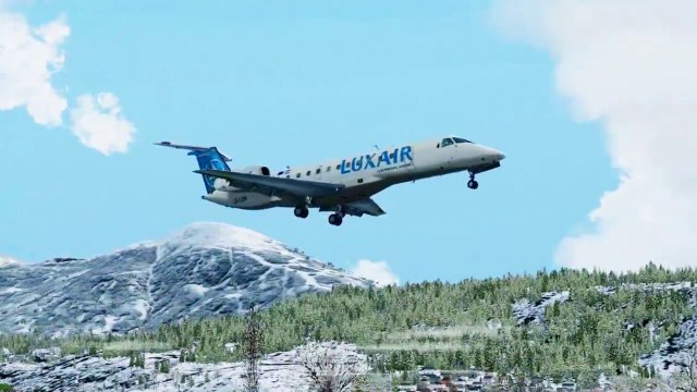 FSX Luxair ERJ 135 Landing @ Innsbruck ( Outside ) ( HD )