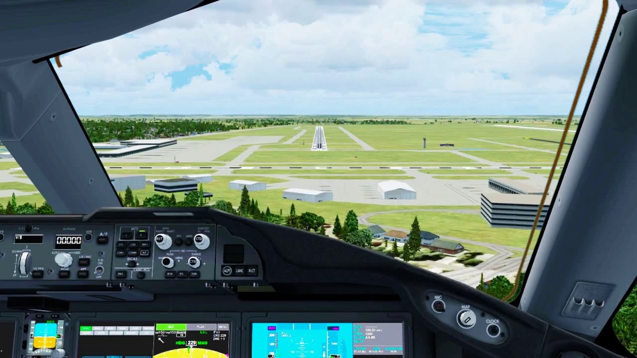 FSX American Boeing 787 Landing @ Indianapolis ( Cockpit ) ( HD )