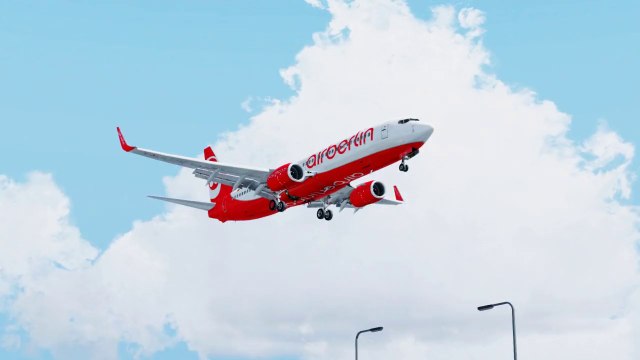 FSX Air Berlin Boeing 737 Landing @ Maastricht ( Outside ) (HD )