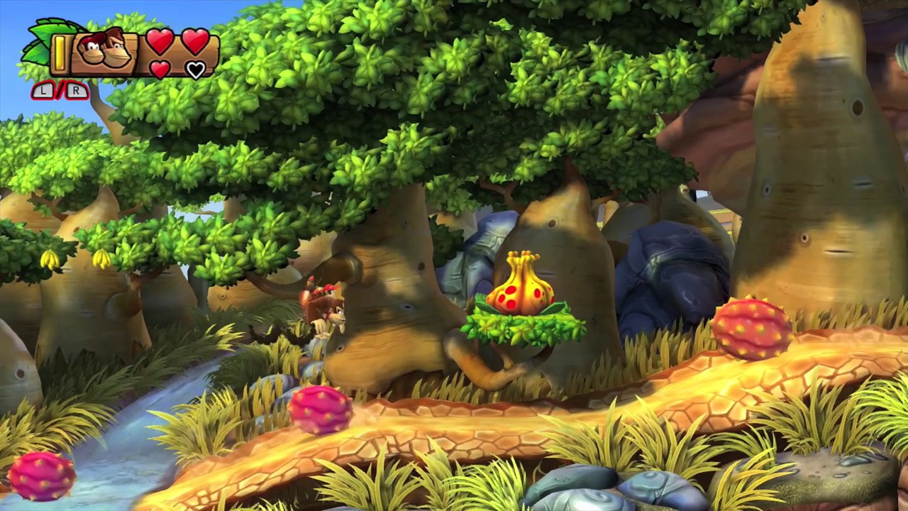 Donkey Kong Country: TF. Baobabs vacilones 3-2 - Gameplay - 100% puzzles y letras