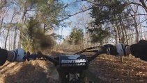 Dirt Bike Crash Into Frozen Mud Hole KX250F Wreck GoPro Chest Mount