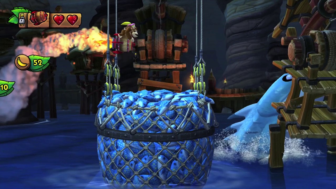 Donkey Kong Country: TF. Terrores marinos 3-5 - Gameplay - 100% puzzles,letras y salida secreta