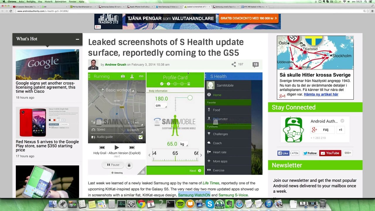 NEW Samsung Galaxy S5 Android 4.4 KitKat S Health Leaked 2014 TouchWiz Pictures !