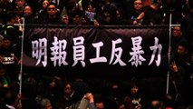 Thousands protest in Hong Kong against editor stabbing and erosion of media freedoms