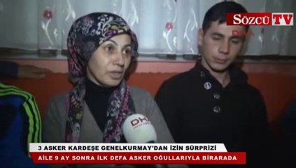 3 asker kardeşe Genelkurmay'dan izin sürprizi