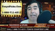 San Antonio Spurs vs. Dallas Mavericks Pick Prediction NBA Pro Basketball Odds Preview 3-2-2014