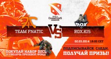 Fnatic vs RoX.KiS game 1 @ D2CL Season 2 (Russian)