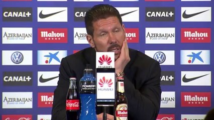Simeone: ''Estar a tres puntos cuando faltan doce jornadas es muy bueno''