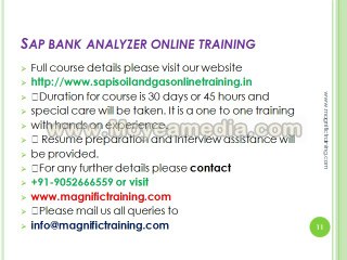 sap bank analyzer online training
