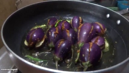 Gutti Vankaya Vepudu Stuffed Brinjal FryPreparation in Telugu23
