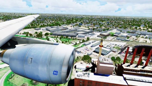 FSX Continental Airbus A300 Landing @ Cleveland ( Wing ) ( HD )