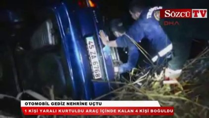 Otomobil Gediz Nehri'ne uçtu