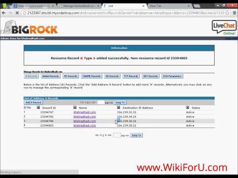 Setup BigRock Custom Domain on Blogger