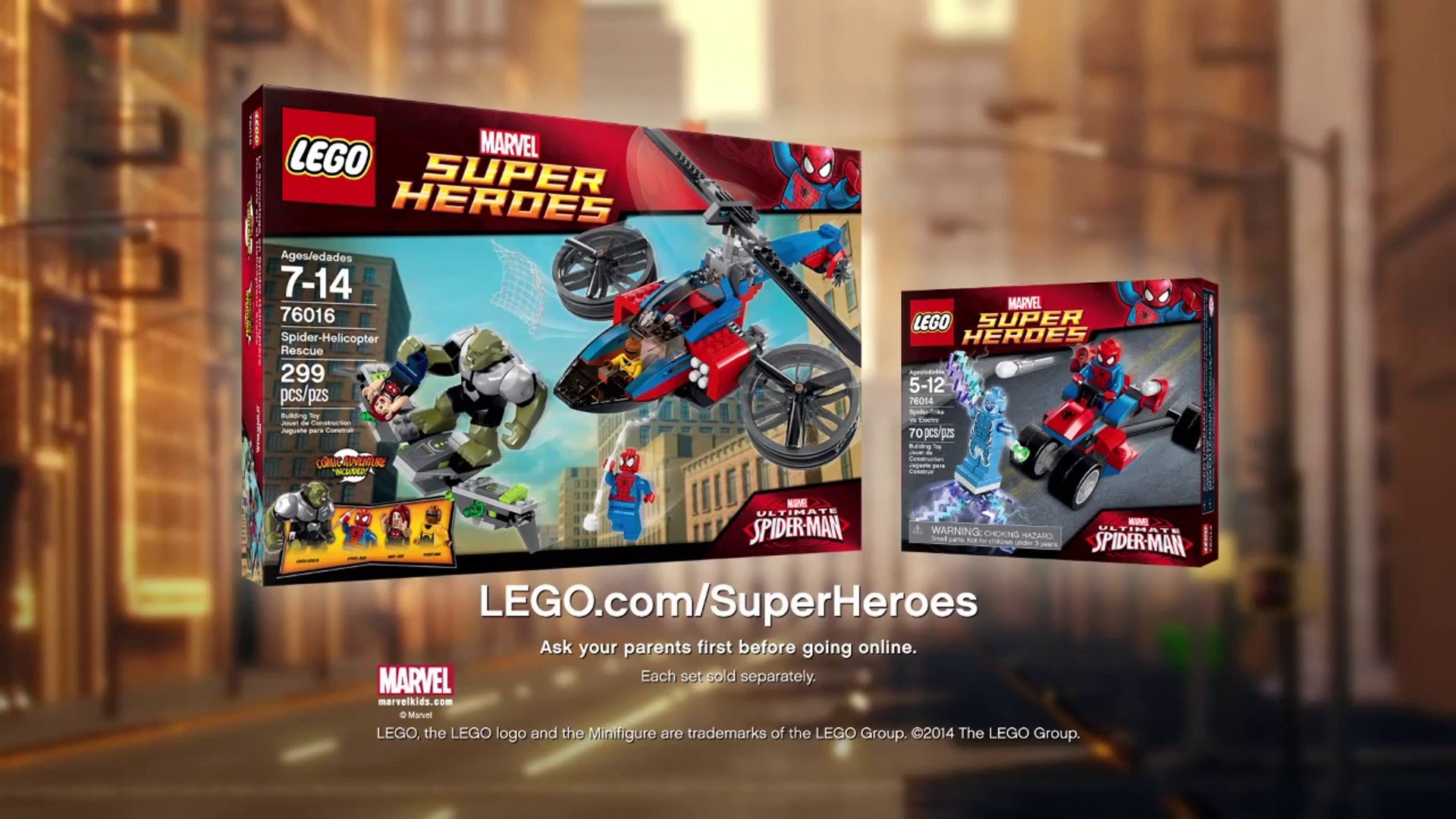 LEGO Marvel Super Heroes : 76014 Spider-Trike vs Electro & 76016  Spider-Helicopter Rescue - Vidéo Dailymotion