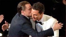 2014 Oscars Leonardo DiCaprio HUGS Winner Matthew McConaughey