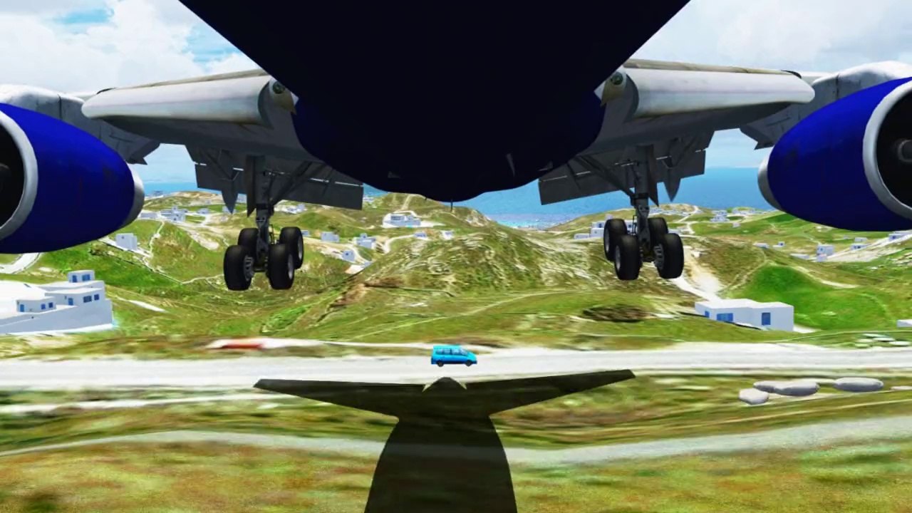 FSX British Boeing 767 Landing @ Mykonos ( Gear ) ( HD )