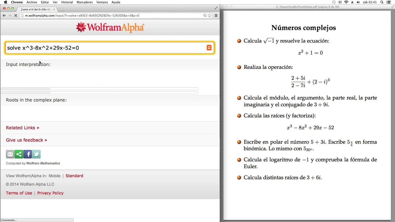 06 Curso WolframAlpha Números complejos