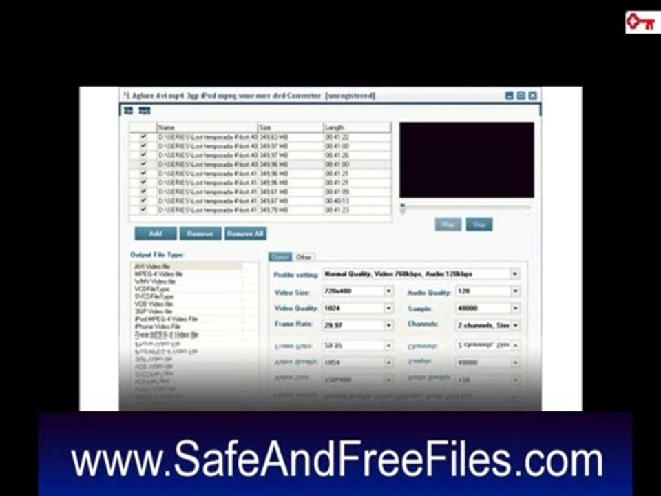 Aglare Avi MP4 3GP iPod MPEG WMV MOV DVD Converter 7.1 Full Version with Crack Download For PC