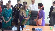 رئيس الوزراء بنغلاديش تلتقي  مع داو أونغ سان سو كيي-Bangladesh Prime Minister Meets With Daw Aung San Suu Kyi