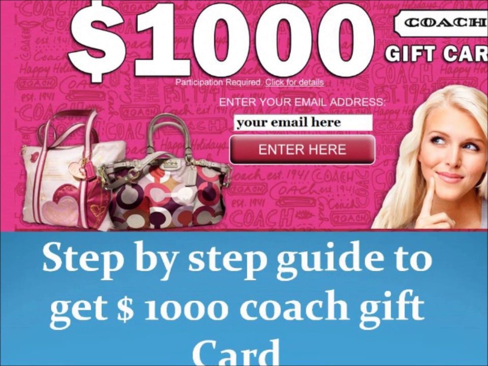 Get $1000 coach card in just simple two steps.