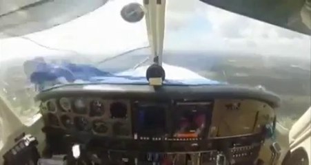 Un oiseau détruit la vitre du cockpit d'un avion