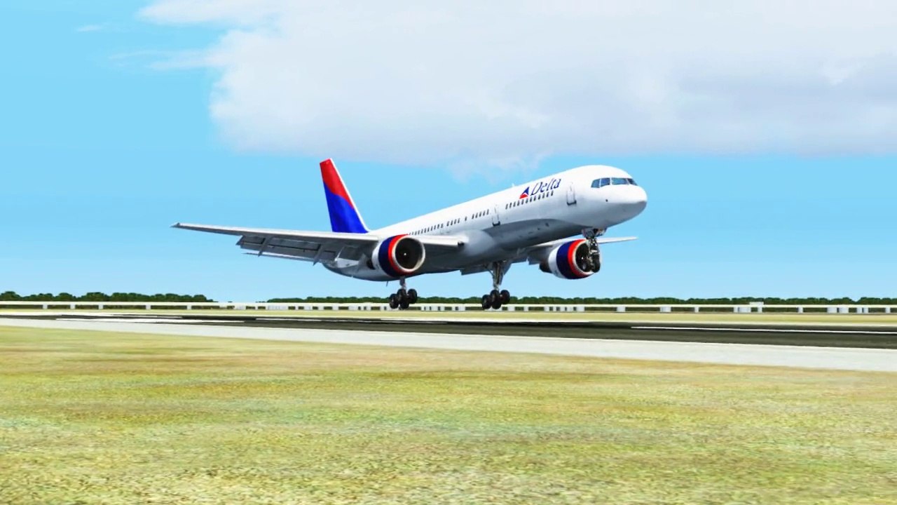 FSX Delta Boeing 757 Landing @ New Orleans ( Outside ) ( HD )