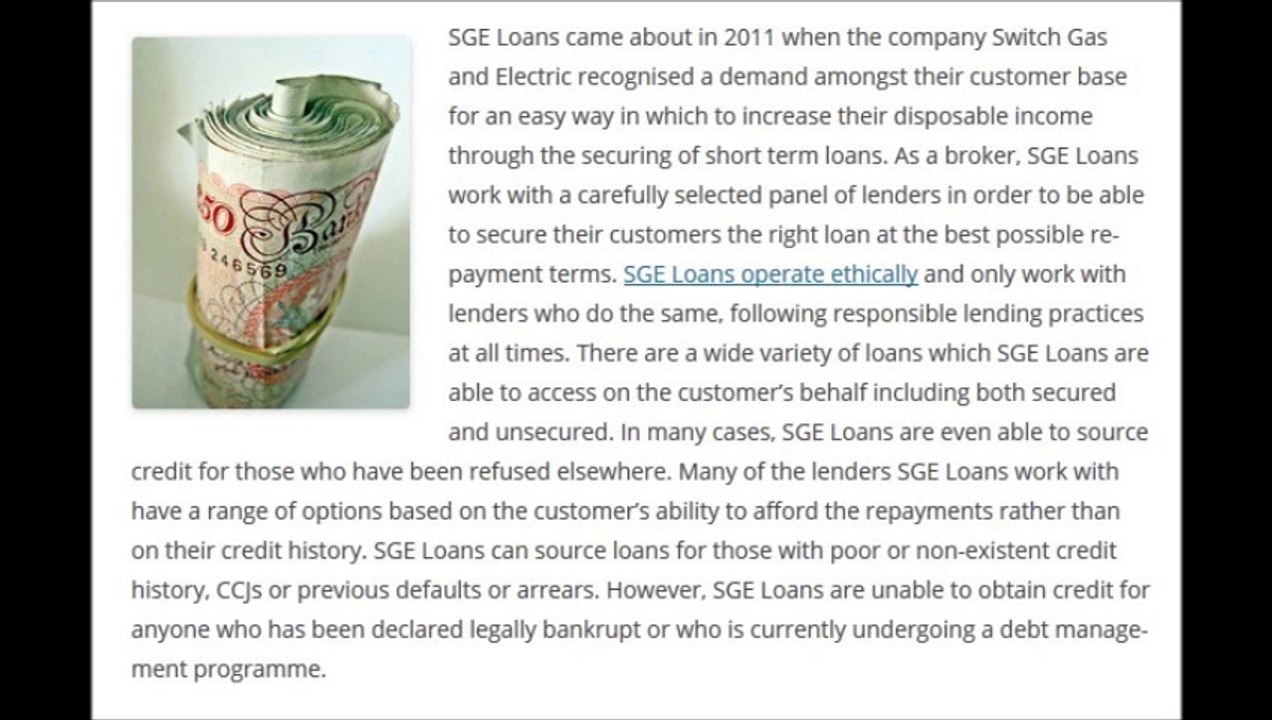 SGE Loans - Increase your disposable income