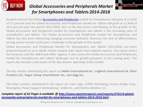 Global Accessories and Peripherals Market for Smartphones and Tablets 2014-2018