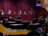 , Magistrados de esta ciudad inician una protesta y amenazan con tomar medidas de fuerza si es que el gobierno no cumple  con homologar  sus sueldos.