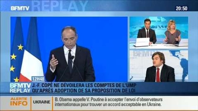 BFMTV Replay: Copé ne dévoilera les comptes de l'UMP qu'après l'adoption de sa proposition de loi - 03/03