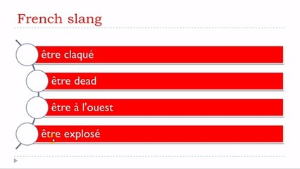 Learn French slang # How to say = To be tired, exhausted