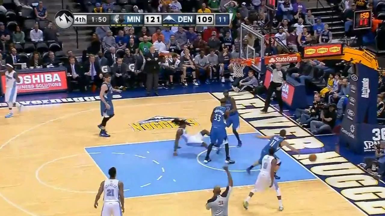 Ty Lawson breaks Corey Brewer_s ankles