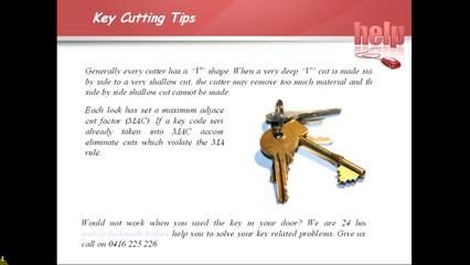Key Cutting Tips by Mobile Locksmith in Sydney