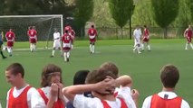 Crazy free kick but this awesome Goal Keeper stops the ball!