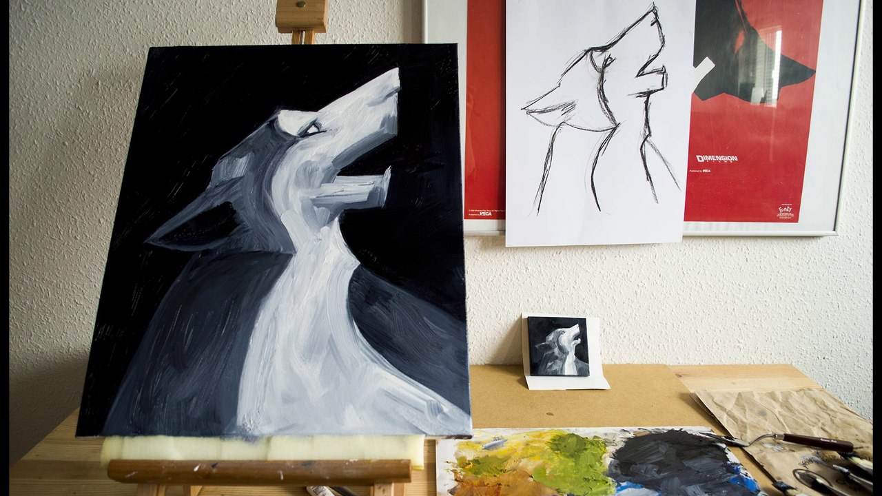 "Call of the Wild" Alla Prima Oil Painting - Wolf Time-Lapse Speed Painting