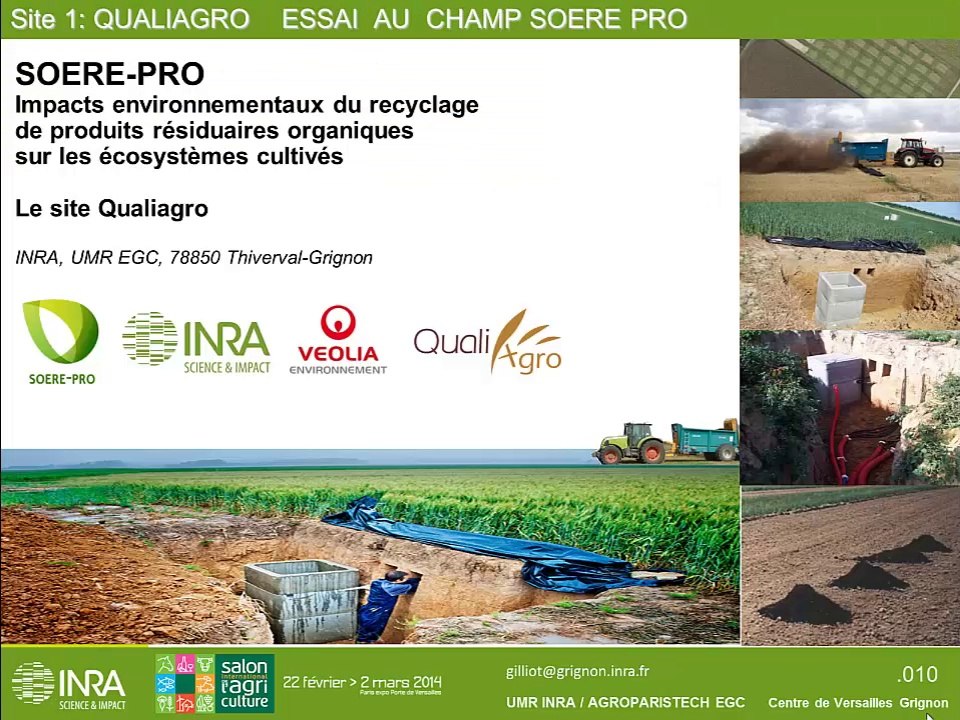 Utilisation des drones en Agriculture à l'UMR EGC INRA / AgroParisTech