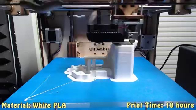 Printing functional semi auto rubber band gun on Ultimaker #d Printer