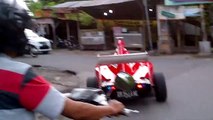 Formula 1 Modified Car Turns Heads on Streets of Indonesia