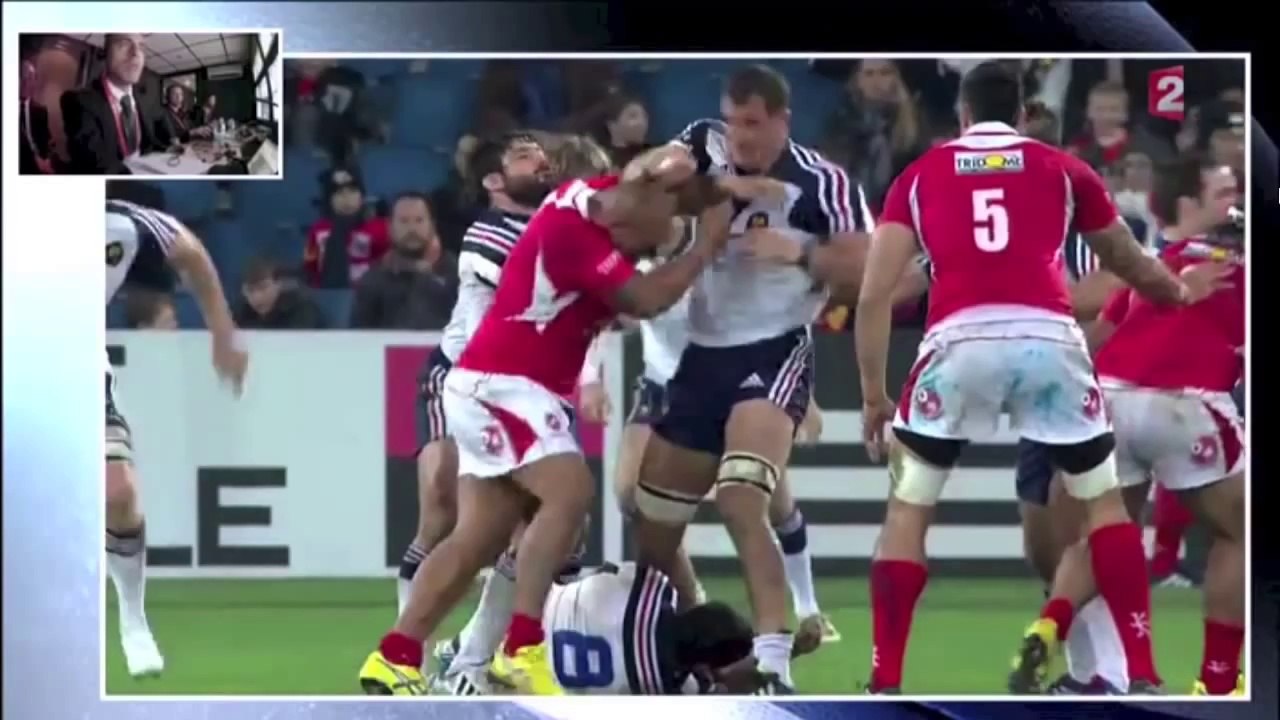 Bagarre XV France VS Tonga RUGBY FIGHT Maestri vs Taumololo
