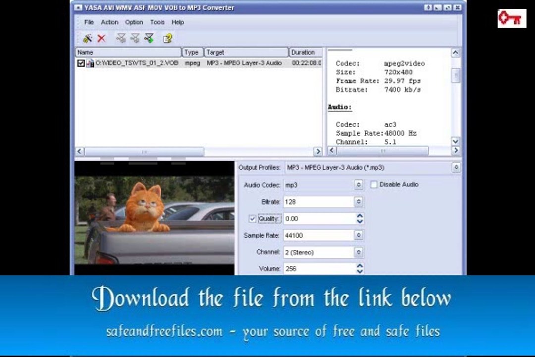 YASA AVI WMV ASF MOV VOB to MP3 2.6 Full Version with Crack Download For PC