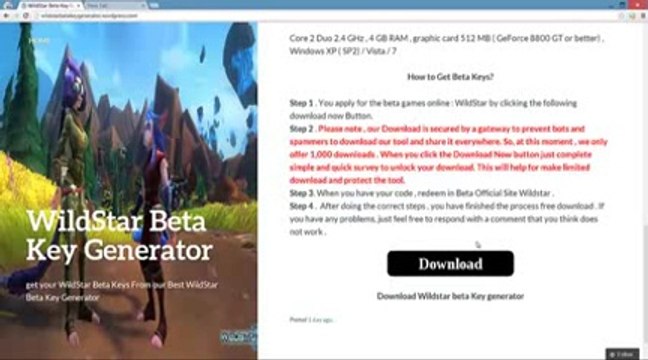 Wildstar beta key - wildStar beta key generator 2014 Free 100% working - YouTube