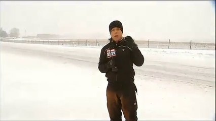 Fox Journalist vs SnowPlow... Bye bye dude!