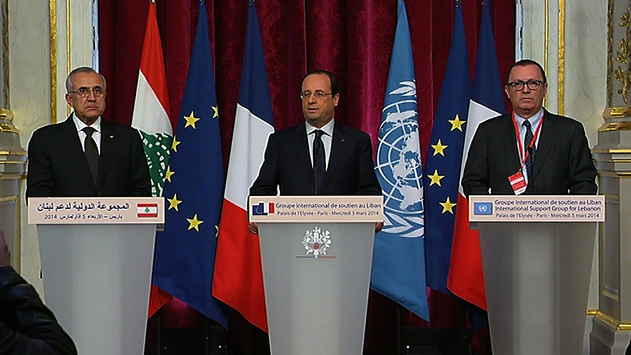 Déclaration de François Hollande, Michel Sleiman et Jeffrey Feltman #Liban