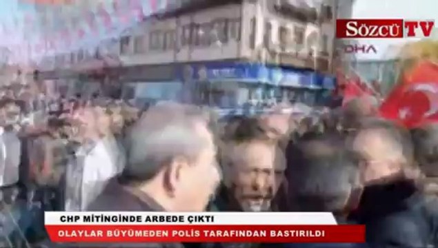 Rize'de CHP mitinginde arbede çıktı