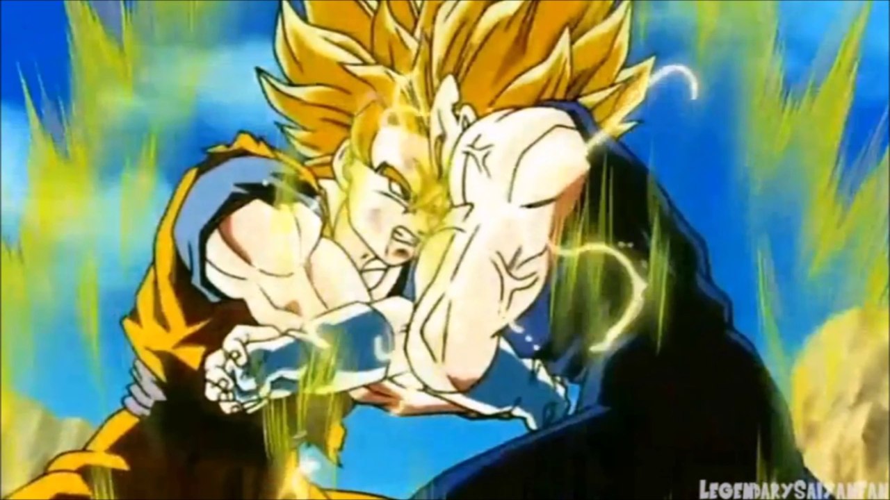 goku vs vegeta majin