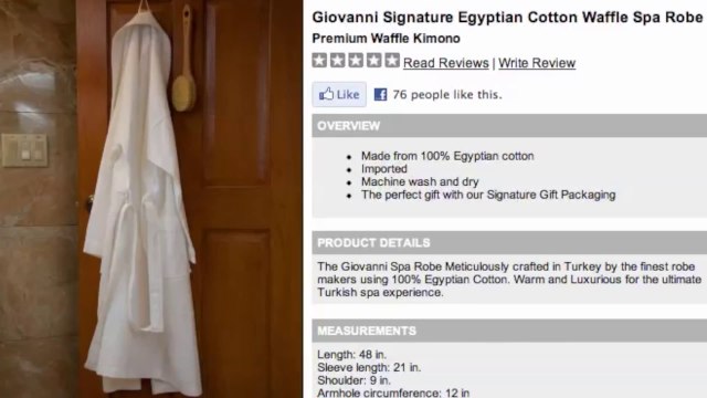 Giovanni Signature Egyptian Cotton Waffle Spa Robe - Luxor Linens