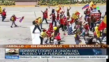 Banderas de todas partes junto a la venezolana en el homenaje a Chávez